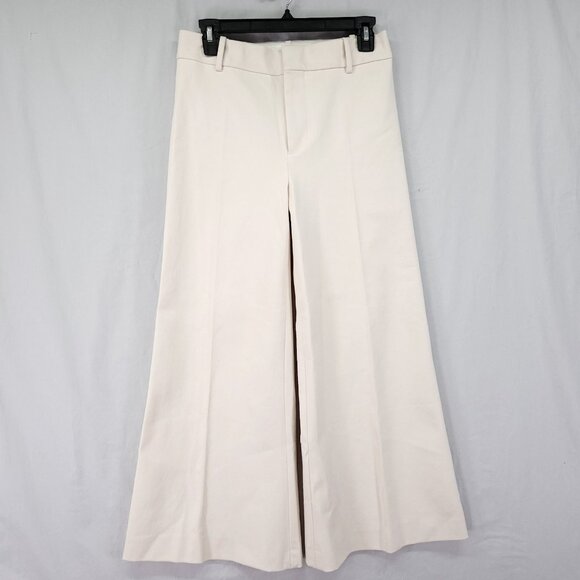 Frame Le Crop Flare Trouser Women’s 4 Ivory Thick Stretch Shaping Pant - Picture 2 of 12